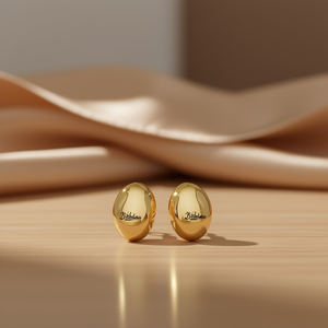 Pendientes B'tabolao con forma de bola dorada, aleación de zinc, joyería clásica unisex de moda E3712 - Product Image 2