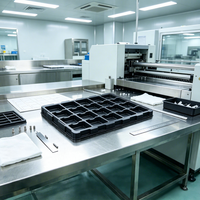 Plateau de transport et d'isolation anti-poussière pour plaquettes semi-conductrices et composants industriels, moulé en masse sur mesure