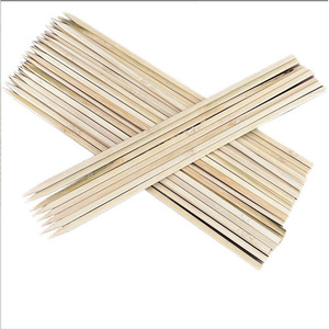 White <b>Flat</b> Bamboo Skewers 30cm For BBQ <b>Grilling</b> Cooking Baking Disposable Packaged Wholesale - Product Image 3