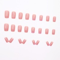 Lot de 24 faux ongles roses en forme d'étoile pour la Saint-Valentin - Matériau ABS, utilisation sur les doigts, design à couverture complète