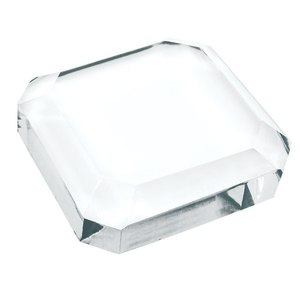 Crystal Octagonal Paperweight 110x110 Mm H 19 Mm Clear <b>Glass</b> <b>Desk</b> Accessory - Product Image 1