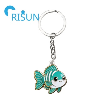 Chaveiros de Peixe Sortudo em Estilo Cartoon, Presente para Animais de Estimação, Chaveiro de Metal Personalizado, Peixe Betta Arco-íris - Product Image 6