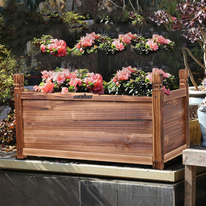 Bac de plantation surélevé en bois robuste pour extérieur, kit de jardinage pour cour - Product Image 4