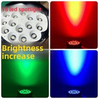 Lot de 18 projecteurs LED PAR 4-en-1 pleine couleur 100-240V pour DJ, mariages, KTV, salles polyvalentes, lieux de banquets et éclairage de scène