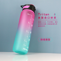 Bouteille d'eau écologique grande capacité en Tritan 32oz avec marqueur de temps, bouteilles d'eau de sport motivantes pour la salle de sport