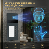 Interphone Vidéo Intelligent Morning Tech Tuya avec Déverrouillage par Reconnaissance Faciale et Empreinte Digitale, Étanchéité IP65, Système de Sécurité pour Appartement