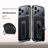 Coque de téléphone en cuir de haute qualité avec support en alliage et bracelet, modèle professionnel, pour iPhone 17 Pro Max 16 14 15 – Nouveauté très demandée