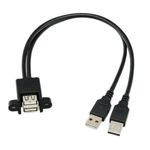 Dual Port Usb Male To Female Extension Cable With <b>Screw</b> Holes For Data Transfer And Connection Expansion - Product Image 3