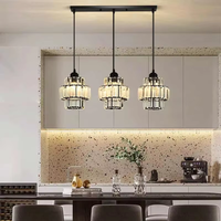 Magnifique lustre en cristal pour salle à manger et bar, couleur or, magnifique lampe suspendue E27 pour salon de thé