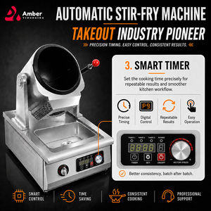 Robot de Cocina Automático para Arroz Frito Comercial de Gran Tamaño, Máquina Inteligente para Saltear con Cilindro Electromagnético - Product Image 4
