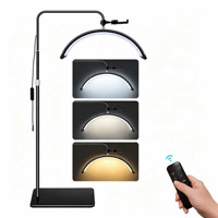 Lampe LED de beauté moderne en forme de demi-lune, lumière chaude réglable, haute luminosité, protection des yeux, pour la manucure, les extensions de cils, utilisation en salon
