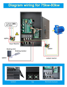 ไดรฟ์ VFD 45kW 60HP แบบเฟสเดียวเป็นสามเฟส 220V 380V 480V ควบคุมแบบ VF ระดับ IP20 สำหรับมอเตอร์ปั๊มและคอมเพรสเซอร์ INDRVCT - Product Image 6