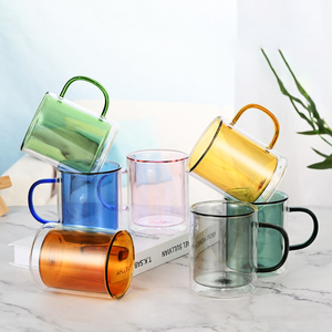 Tazas de café o té de cristal de doble pared personalizadas, tazas de café de 300ml aisladas - Product Image 2