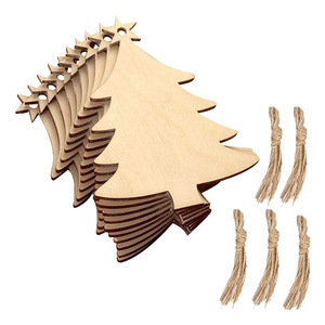 Wooden Christmas <b>Tree</b> <b>Ornaments</b> Blank Paintable Hanging Decorations For Holiday Crafting And <b>Tree</b> Decoration - Product Image 1