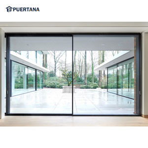 Minimalist Design Modern Villa House Large Glass Ultra Slimline Narrow Black Aluminium Slim <strong>Sliding</strong> Patio <strong>Door</strong> - Product Image 2