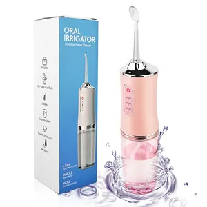 Taşınabilir sulu diş ipi Oral Irrigator USB şarj edilebilir su ipi Jet kürdan 4 İpuçları 220ml ağız çamaşır makinesi