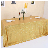Nappe de Table à paillettes jaune or, couverture, bon marché, 90x156 pouces, vente en gros, 1 pièce