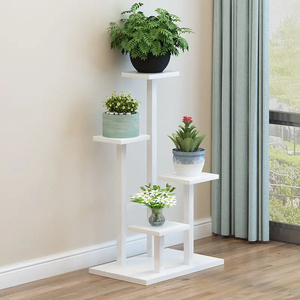 Étagères à plantes à plusieurs niveaux pour balcon, <span class=keywords><strong>salon</strong></span>, <span class=keywords><strong>jardin</strong></span>, support pour plantes, étagère à plantes en métal et bois à 3 niveaux pour plusieurs plantes - Product Image 2