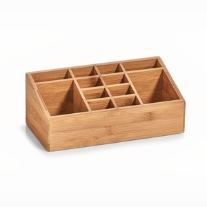 Wooden Cosmetic Storage <b>Box</b> Desktop Organizer Compartmentalized <b>Makeup</b> Lipstick Holder Eco Friendly Solid Wood Make Up Organizer - Product Image 3