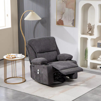 Canapé inclinable motorisé de style contemporain en tissu doux, économique, avec porte-gobelets pour home cinéma et salon