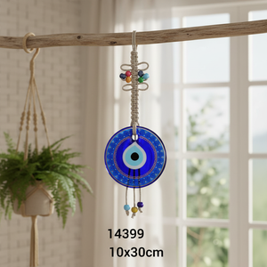 Adorno de macramé de ojo malvado 10x30cm herramienta de torneado macramé colgante de pared macramé colgador de plantas macramé atrapasueños macramé decoración artística - Product Image 3