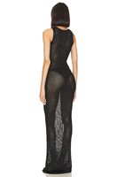 Holle Maxi-Lengte Zomer Pailletten Bikini Gehaakte Cover-Ups Mode Sexy Strandfeestkleding Jurken Zijsplit Strandjurk