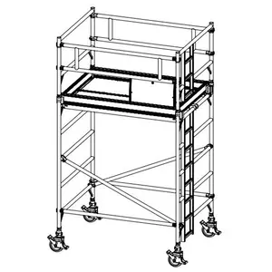 Snel Bewegende 4M Werkhoogte Aluminium Rolling Steiger Met Ladder Voor Villa