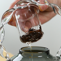 Théière en verre à faisceau de borosilicate écologique, théière artisanale artistique avec filtre, emballage dans une boîte cadeau