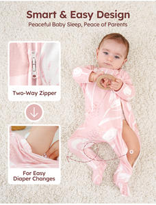 사용자 정의 두 가지 방법 지퍼 유아 소녀 소년 긴 소매 면 점프 수트 아기 <span class=keywords><strong>Onesie</strong></span> 잠옷 장난 꾸러기 - Product Image 3