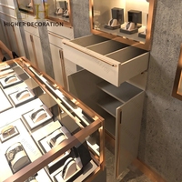 Vitrine à montres durable en bois massif avec éclairage LED pour présentoir de montres en verre