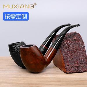 Muxiang Freestyle Briarwood Pipe 9mm Carbon Filter Handmade Solid Wood Tobacco Pipe - Product Image 1