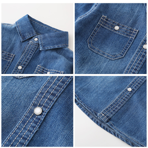 키즈 의류 2022 봄과 가을 새로운 아기 소년 패션 캐주얼 데님 셔츠 - Product Image 6