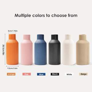 Vaso <span class=keywords><strong>in</strong></span> <span class=keywords><strong>Ceramica</strong></span> Bianca per Fiori e Erba della Pampa, Piccolo <span class=keywords><strong>Centrotavola</strong></span> Moderno Bohémien per Decorazione Tavola da Pranzo, Vaso per Fiori - Product Image 6