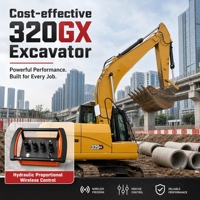 Excavatrice d'occasion 320GX économique avec télécommande sans fil proportionnelle hydraulique pour les infrastructures