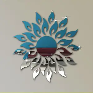 Autocollants muraux en <span class=keywords><strong>miroir</strong></span> acrylique 3D en forme de soleil pour la décoration de la maison - Product Image 1