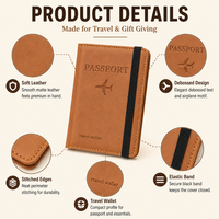 Porte-Passeport et Portefeuille de Voyage en Cuir PU de Haute Qualité, Pochette Anti-RFID