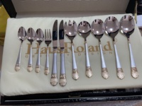 Couverts de Restaurant Cuillères Fourchettes Couteaux Or de Haute Qualité en Acier Inoxydable Ensembles de Couverts pour Mariage Avec Étui