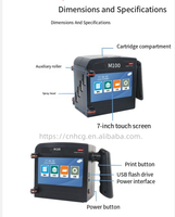 Printer Inkjet genggam cepat kering HD warna ganda, Printer Inkjet genggam, rak, kode batang hidup, Sprinkler ganda, pengodean termal portabel 100mm karakter besar