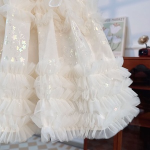 <strong>Butterfly</strong> Back Design Kids <strong>Girl</strong> White Tulle <strong>Dress</strong> Summer Spaghetti Strap Princess Party Wedding Layered Cake <strong>Dress</strong> - Product Image 5