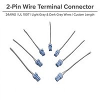 موصل نحاسي معزول بالـ PVC للاستخدام الإلكتروني 5 مم بـ 2 دبوس PSIP-02V-LE-A SPSI 001T M1.1 AWG24 كابل طرفي للأسلاك