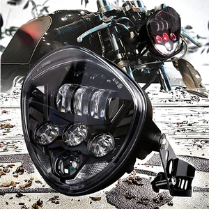 Supporto per Faro <span class=keywords><strong>LED</strong></span> DRL Bianco e Rosso da 7 Pollici, Morsetto Universale per Fascio Alto/Basso per Yamaha e <span class=keywords><strong>Cafe</strong></span> <span class=keywords><strong>Racer</strong></span> - Product Image 3