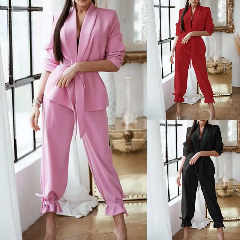 2022 Female Lady Business 2 Piece Set Blazer Pant Set Women's Suits & Tuxedo Ladies Plus Size Women's Suits