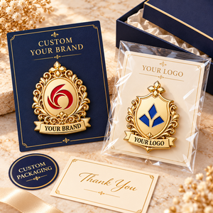 Custom Ornate 3D Logo Hard Enamel <b>Pins</b> Gold Plated Corporate Crest Lapel Badges OEM ODM Manufacturer OEM ODM - Product Image 2