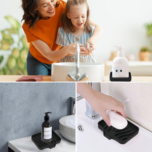 Support de Savon et Éponge en Silicone Auto-Drainant Personnalisé <span class=keywords><strong>pour</strong></span> Organisateur d'Évier de Salle de Bain et de Cuisine - Product Image 6