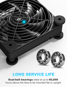 Ventilateur USB à double roulement à billes upHere U3UK, 120 mm, 5 V, silencieux, avec contrôle de vitesse pour home cinéma et consoles de jeux - Product Image 6