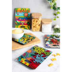 Bilancia da cucina Excelsa Trinacria in vetro 21,5x1,8x15 cm Bilancia digitale multicolore per cucinare e cuocere - Product Image 4