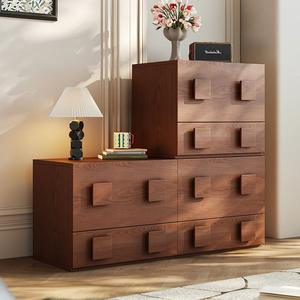 Gabinete Carmen de Estilo Moderno de Mediados de Siglo, Gabinete de Almacenamiento Lateral de Madera Sólida para Muebles del Hogar, Estilo Retro - Product Image 1