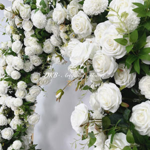 Decoración de boda y suministros precio bajo al por mayor Premium real Touch blanco seda boda arco flores boda arco - Product Image 3