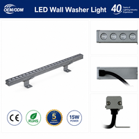 Lampu Wall Washer LED DMX Dimmable DC24V Tegangan Rendah Outdoor Linear Bar Tahan Air IP66 Perlengkapan Penerangan Dinding Arsitektural 15W