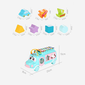 Juguetes musicales respetuosos <span class=keywords><strong>con</strong></span> el medio ambiente, clasificador de forma de autobús de música, Xylophone Melody para 1 año - Product Image 6